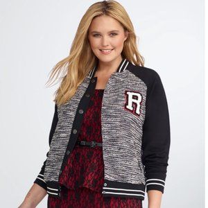 REBEL WILSON FOR TORRID VARSITY BOMBER JACKET
